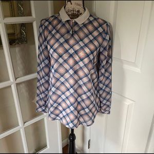 Tommy Hilfiger Plaid Collared Blouse - XS